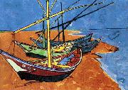 Vincent Van Gogh Boats on the Beach of Saintes-Maries oil painting picture wholesale